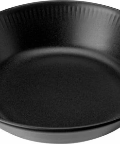 Knabstrup Keramik Knabstrup, Dyb Tallerken, Sort, Ø14,5 Cm