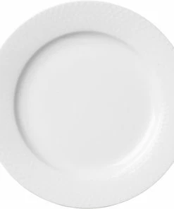 Lyngby Porcelæn Rhombe Tallerken Ø23 Cm Hvid Porcelæn