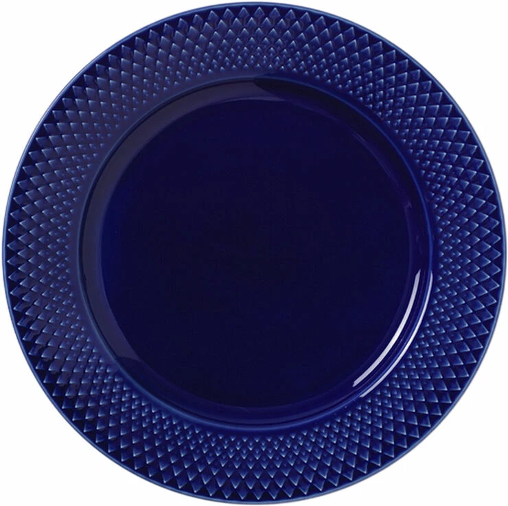 Lyngby Porcelæn Rhombe Color Frokosttallerken Ø23 Cm Mørk Blå - Billede 2