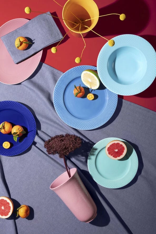 Lyngby Porcelæn Rhombe Color Frokosttallerken Ø21 Cm Aqua - Billede 3