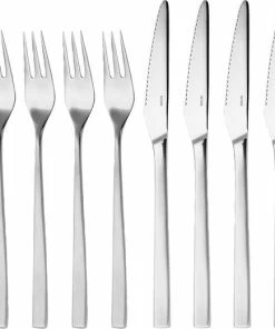 Gense Steakbestik/grillbestik Fuga 12 Dele Mat/Blank Stål