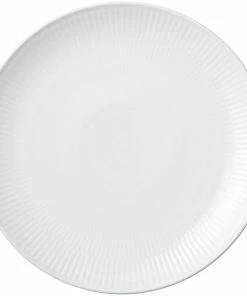 Royal Copenhagen Hvid Riflet 19 Cm. Coupe Tallerken