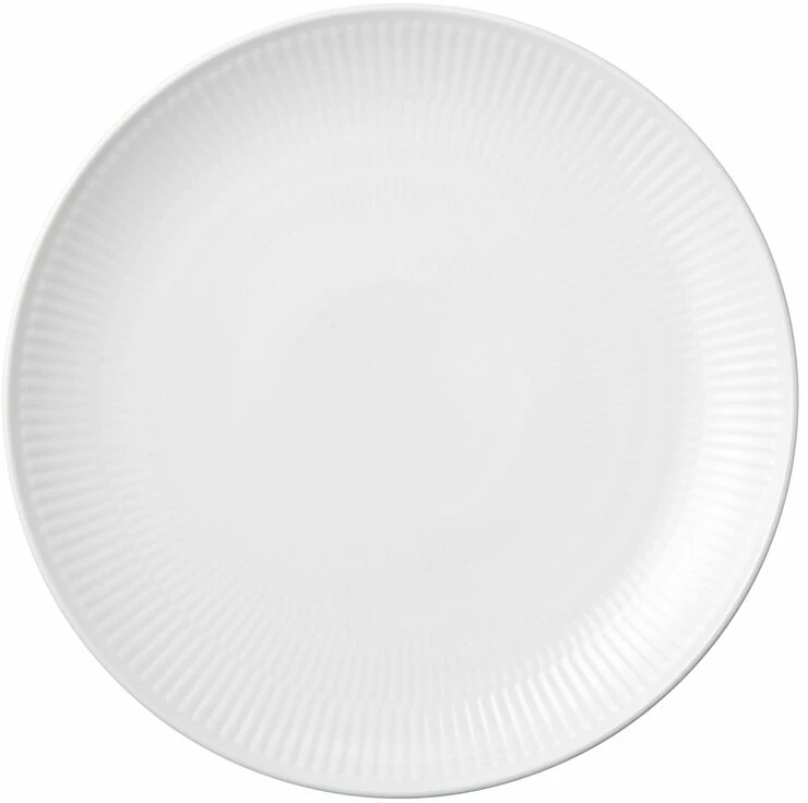 Royal Copenhagen Hvid Riflet 19 Cm. Coupe Tallerken