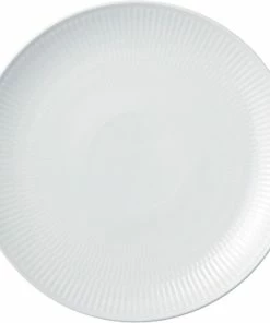 Royal Copenhagen Hvid Riflet Coupe 23 Cm. Tallerken
