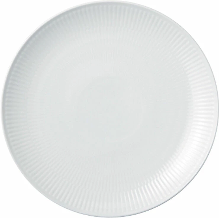 Royal Copenhagen Hvid Riflet Coupe 23 Cm. Tallerken