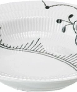 Royal Copenhagen Sort Mega Riflet 21 Cm. Dyb Tallerken