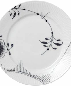 Royal Copenhagen Sort Mega Riflet 22 Cm. Tallerken