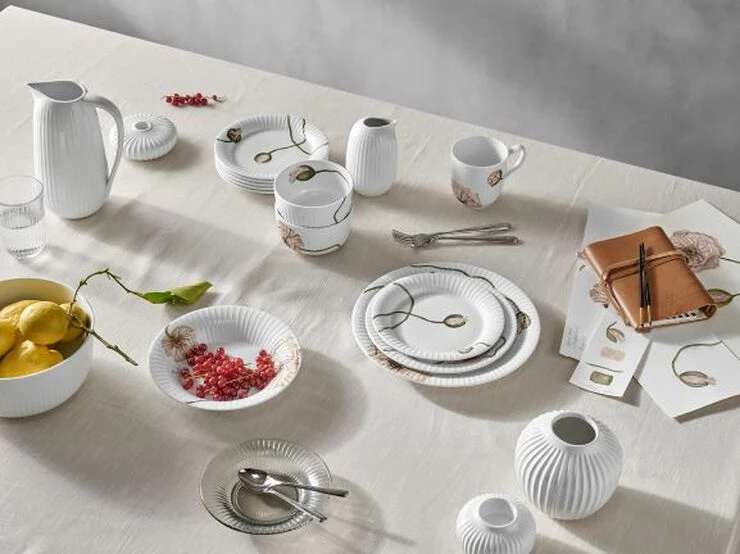 Kähler Hammershøi Poppy Tallerken Ø27 Cm Hvid Med Dekoration - Billede 5