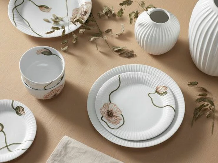 Kähler Hammershøi Poppy Tallerken Ø27 Cm Hvid Med Dekoration - Billede 6