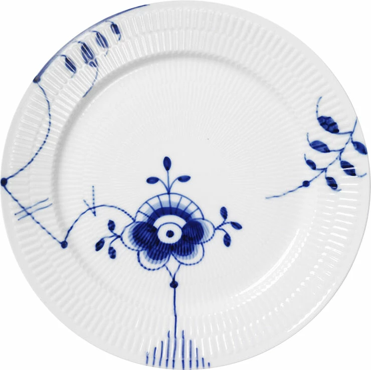 Royal Copenhagen Blå Mega Riflet 27 Cm. Tallerken
