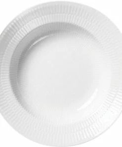 Royal Copenhagen Hvid Riflet 30 Cm. Dyb Tallerken