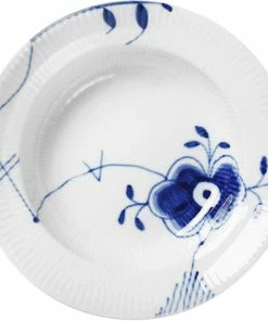 Royal Copenhagen Blå Mega Riflet 21 Cm. Dyb Tallerken