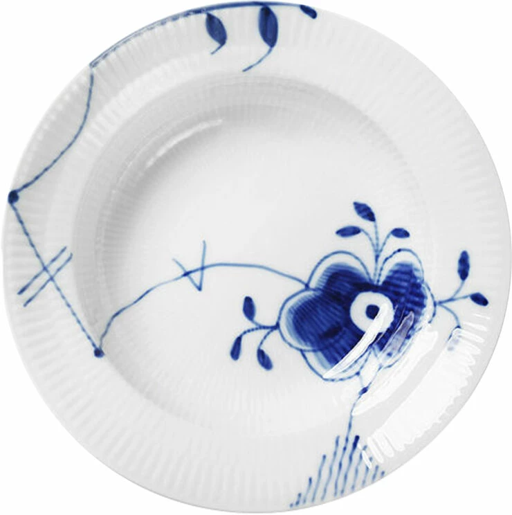 Royal Copenhagen Blå Mega Riflet 21 Cm. Dyb Tallerken