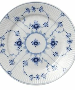 Royal Copenhagen Musselmalet Riflet 19 Cm. Flad Tallerken