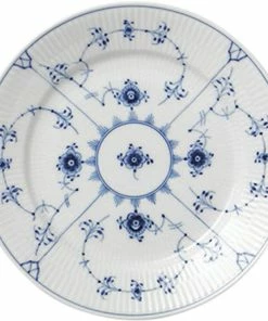 Royal Copenhagen Musselmalet Riflet 22 Cm. Flad Tallerken