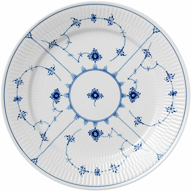 Royal Copenhagen Musselmalet Riflet 27 Cm. Tallerken
