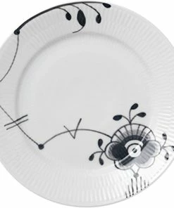 Royal Copenhagen Sort Mega Riflet 22 Cm. Tallerken