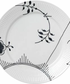 Royal Copenhagen Sort Mega Riflet 27 Cm. Tallerken