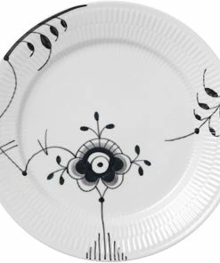 Royal Copenhagen Sort Mega Riflet 27 Cm. Tallerken