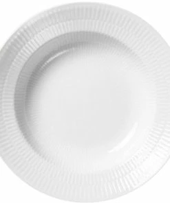 Royal Copenhagen Hvid Riflet 21 Cm. Dyb Tallerken