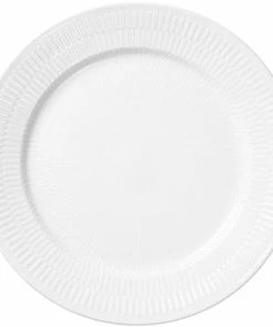 Royal Copenhagen Hvid Riflet 19 Cm. Tallerken
