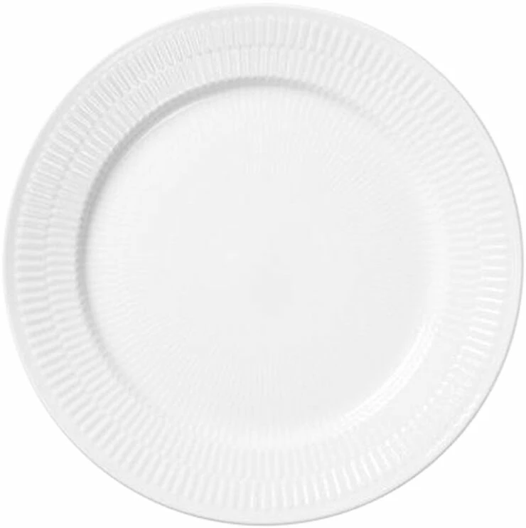 Royal Copenhagen Hvid Riflet 19 Cm. Tallerken