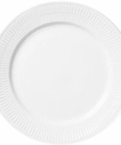 Royal Copenhagen Hvid Riflet 22 Cm. Tallerken