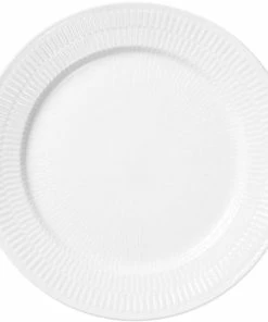Royal Copenhagen Hvid Riflet 27 Cm. Tallerken