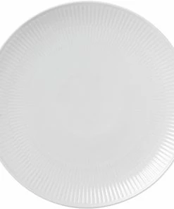 Royal Copenhagen Hvid Riflet Coupe 27 Cm. Tallerken