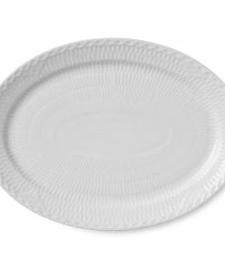 Royal Copenhagen HVID HALVBLONDE OVAL TALLERKEN 28 CM