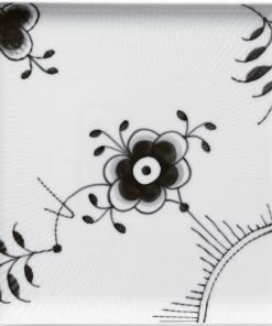 Royal Copenhagen Sort Mega Riflet 20 Cm Firkantet Tallerken