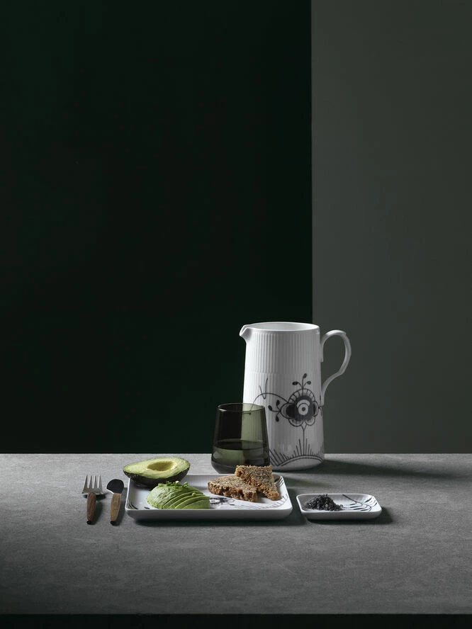 Royal Copenhagen Sort Mega Riflet 20 Cm Firkantet Tallerken - Billede 3