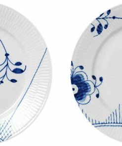 Royal Copenhagen Blå Mega Riflet 2-pak Tallerkner 22cm No 2