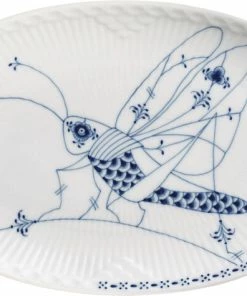 Royal Copenhagen ROYAL CREATURES OVAL TALLERKEN GRÆSHOPPE, 23 CM