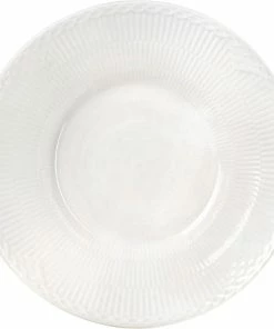 Royal Copenhagen HVID RIFLET HALVBLONDE DYB TALLERKEN, 24 CM