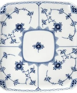 Royal Copenhagen Musselmalet Halvblonde Firkantet Tallerken 21 Cm