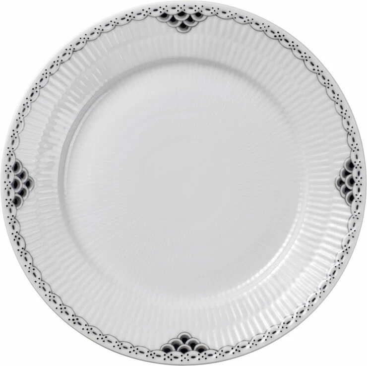 Royal Copenhagen Sort Riflet Blonde Tallerken 22 Cm