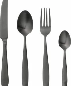 Bloomingville Bestik, Børstet Black Finish, Sæt á 4