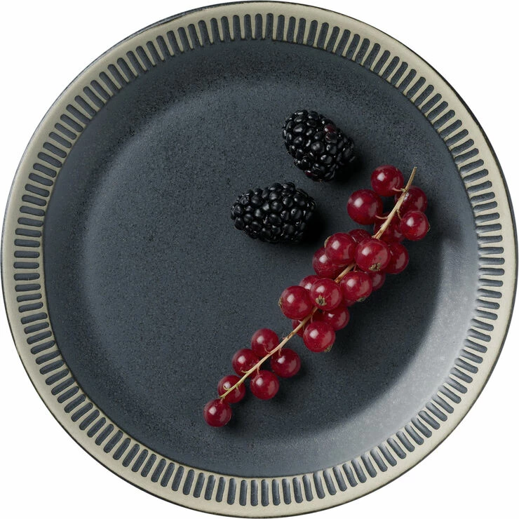 Knabstrup Keramik Knabstrup Colorit, Tallerken, Mørk Grå, Ø 19 Cm - Billede 3