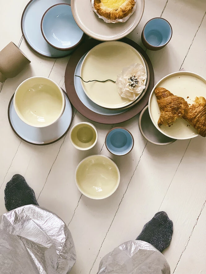 Studio About PLATE, MEDIUM, 2 PCS, CLAY IVORY, GLAZE LIGHT YELLOW, 18515I - Billede 11