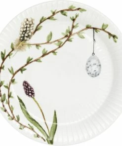 Kähler Hammershøi Easter Tallerken Ø22 Cm Hvid Med Dekoration