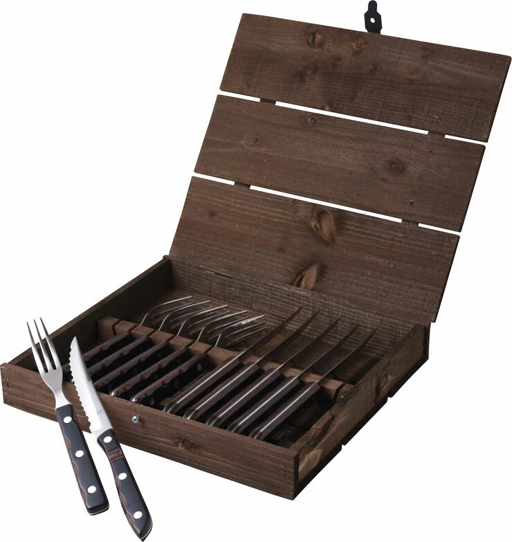 Gense Old Farmer Classic Steakbestik/grillbestik 12 Dele Træ/stål
